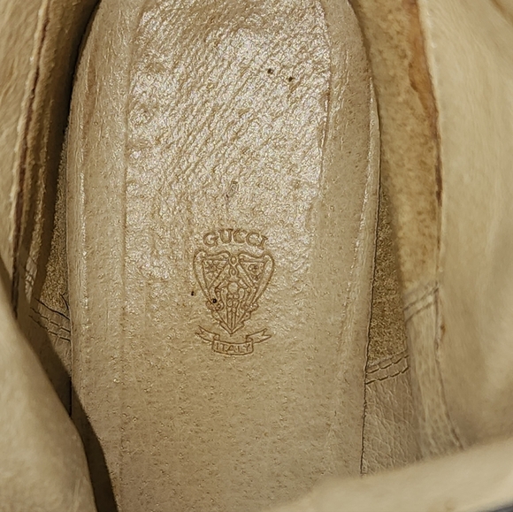 Authentic Gucci Vintage Red and Gray Pebbled Leather Boots Size 40B - Picture 12 of 14